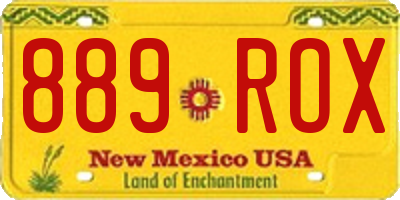 NM license plate 889ROX