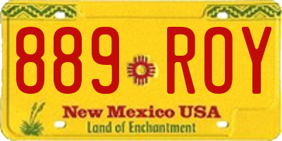 NM license plate 889ROY