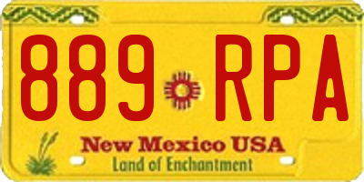 NM license plate 889RPA