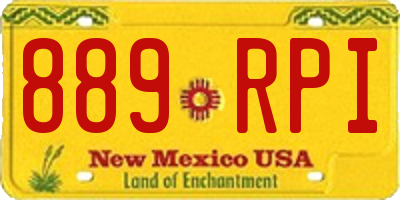 NM license plate 889RPI