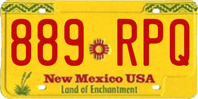 NM license plate 889RPQ