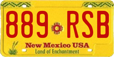 NM license plate 889RSB