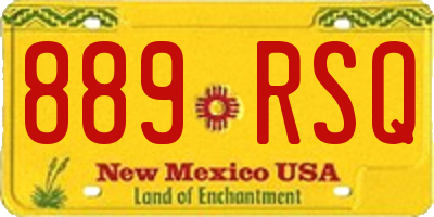 NM license plate 889RSQ