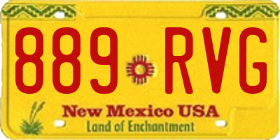 NM license plate 889RVG
