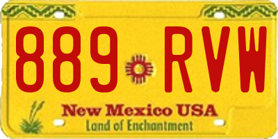NM license plate 889RVW