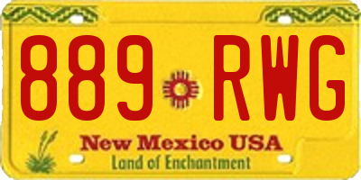 NM license plate 889RWG