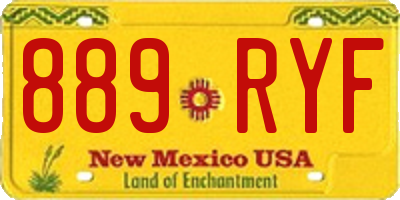 NM license plate 889RYF