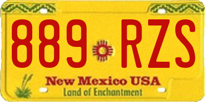 NM license plate 889RZS