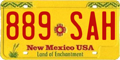 NM license plate 889SAH