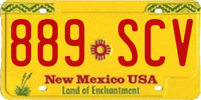 NM license plate 889SCV