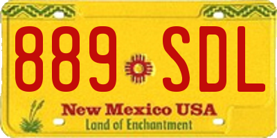 NM license plate 889SDL