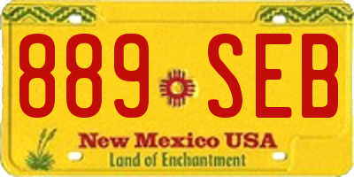 NM license plate 889SEB
