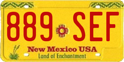 NM license plate 889SEF