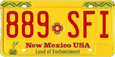 NM license plate 889SFI