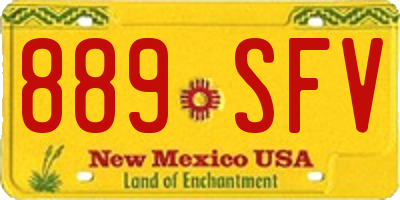 NM license plate 889SFV