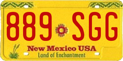 NM license plate 889SGG