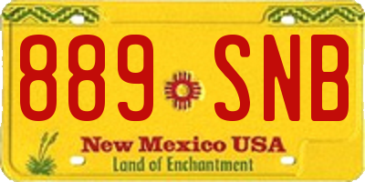 NM license plate 889SNB