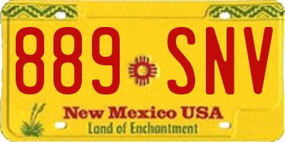 NM license plate 889SNV