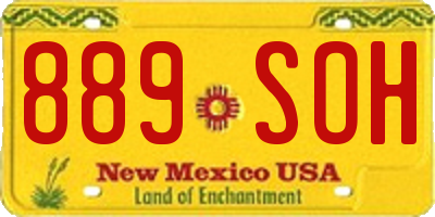 NM license plate 889SOH