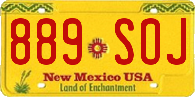 NM license plate 889SOJ