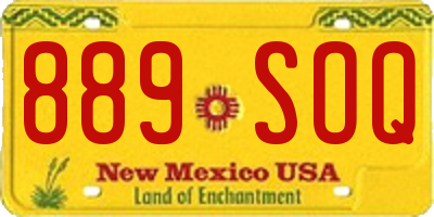 NM license plate 889SOQ