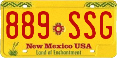 NM license plate 889SSG