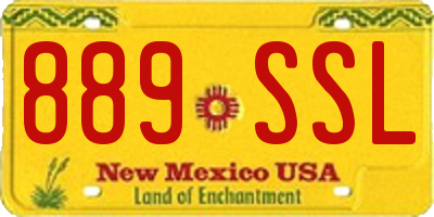 NM license plate 889SSL