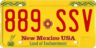 NM license plate 889SSV