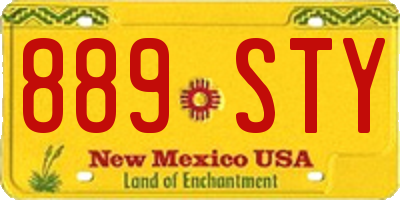 NM license plate 889STY