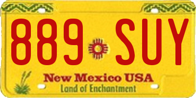 NM license plate 889SUY