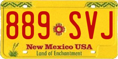 NM license plate 889SVJ