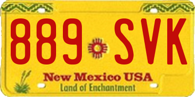 NM license plate 889SVK