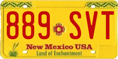 NM license plate 889SVT