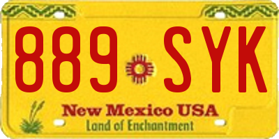 NM license plate 889SYK