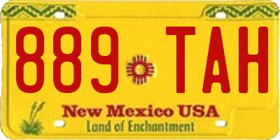 NM license plate 889TAH