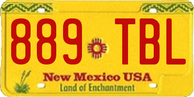 NM license plate 889TBL