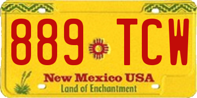 NM license plate 889TCW