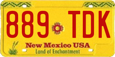 NM license plate 889TDK