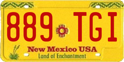 NM license plate 889TGI