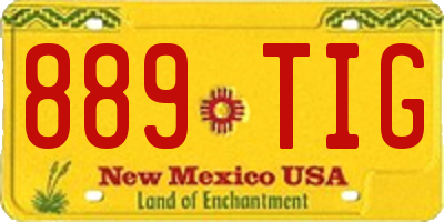 NM license plate 889TIG