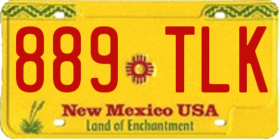 NM license plate 889TLK