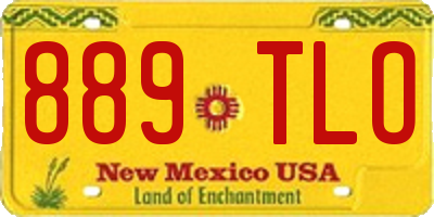 NM license plate 889TLO