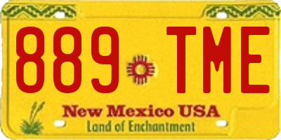 NM license plate 889TME