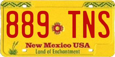 NM license plate 889TNS