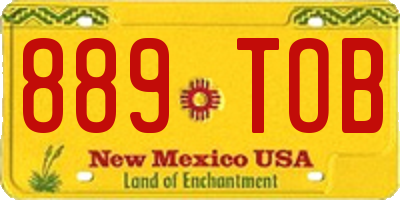 NM license plate 889TOB