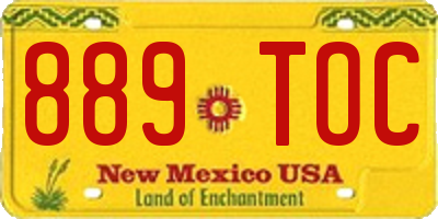 NM license plate 889TOC