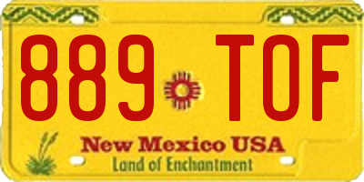 NM license plate 889TOF