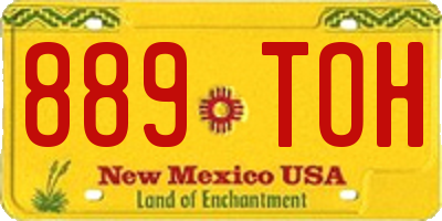 NM license plate 889TOH