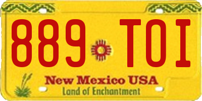 NM license plate 889TOI