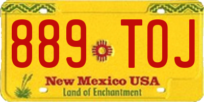 NM license plate 889TOJ